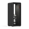 Quell Acoustic Plus Soundproof pod in black, office pod with device shelf, angled product preview 