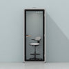 Quell Acoustic Plus Soundproof pod in light grey, light blue background, light office workspace