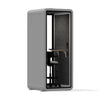 Quell Acoustic Soundproof pod in grey, office pod with device shelf, angled product preview