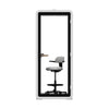 Quell Acoustic Plus Soundproof pod in white, office pod with device shelf, front facing product preview