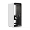 Quell Acoustic Soundproof pod in white, office pod with device shelf, angled product preview