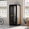 Quell Acoustic Soundproof Plus pod in wood, modern office room and workspace