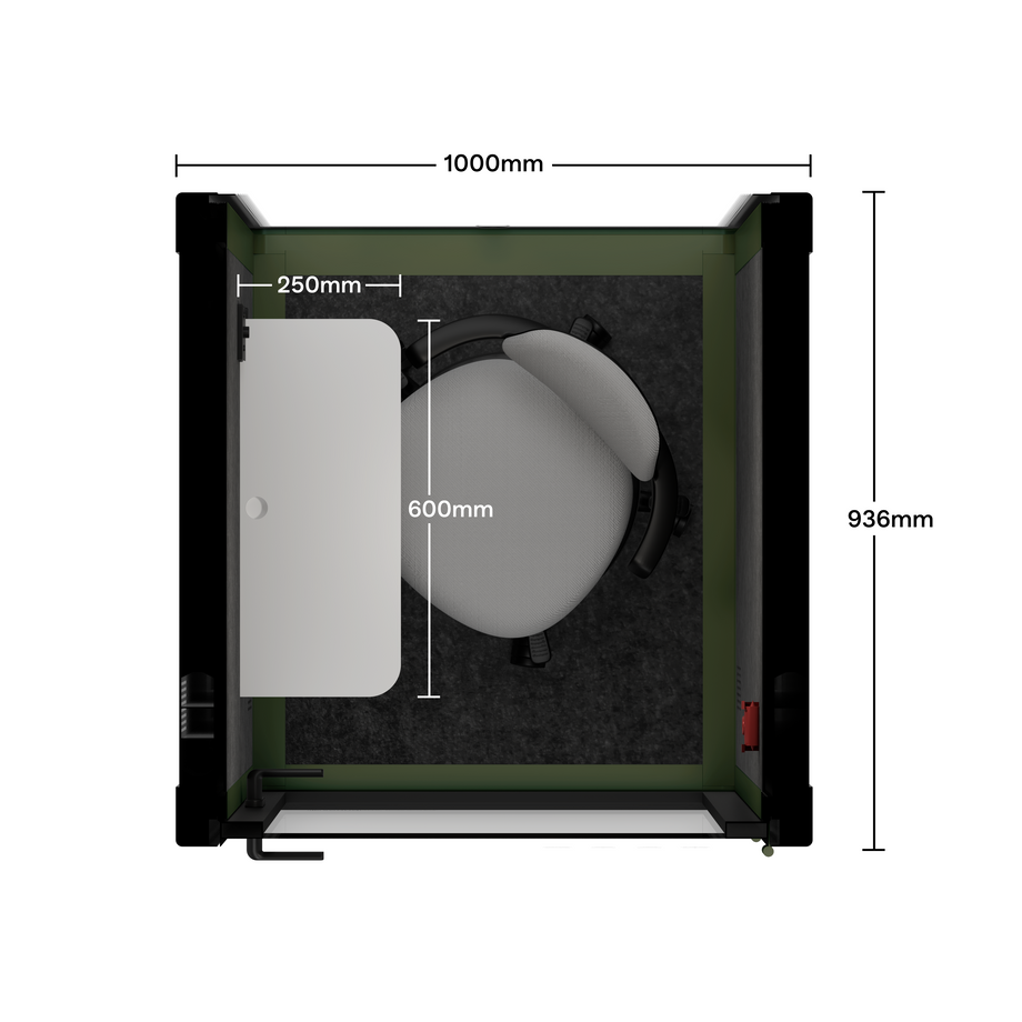Office Pod Quell FlexGreen / With Furniture / Dark Grey