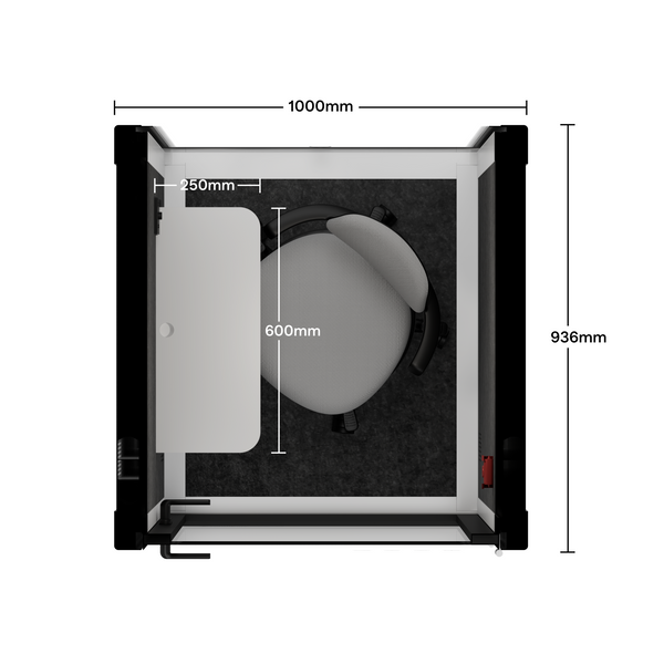 Office Pod Quell FlexWhite / With Furniture / Dark Grey