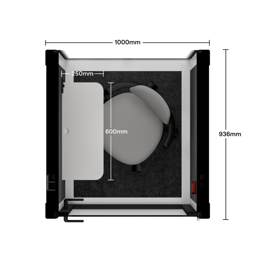 Office Pod Quell FlexWhite / With Furniture / Dark Grey