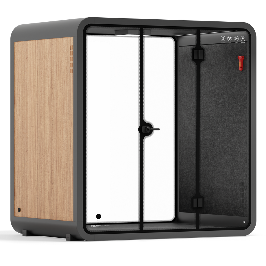 Quell - 4 Person Meeting BoothWooden / No Furniture / Dark Grey