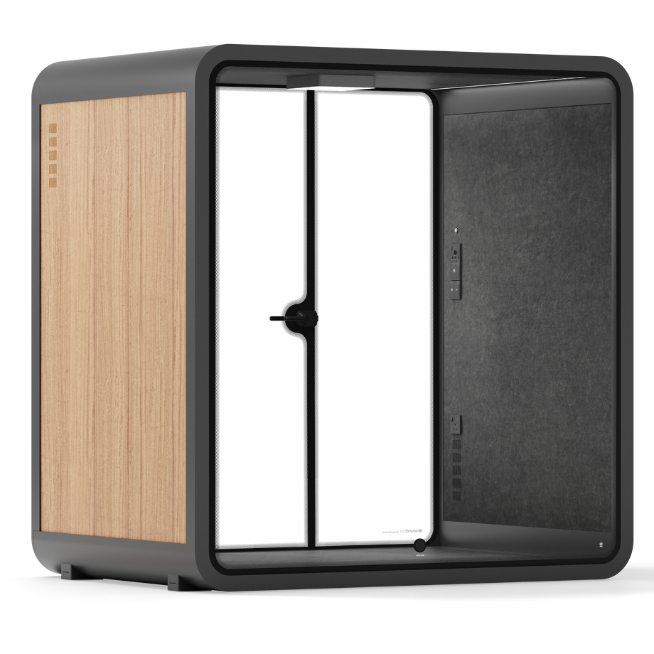 Quell - 4 Person Meeting BoothWooden / No Furniture / Dark Grey