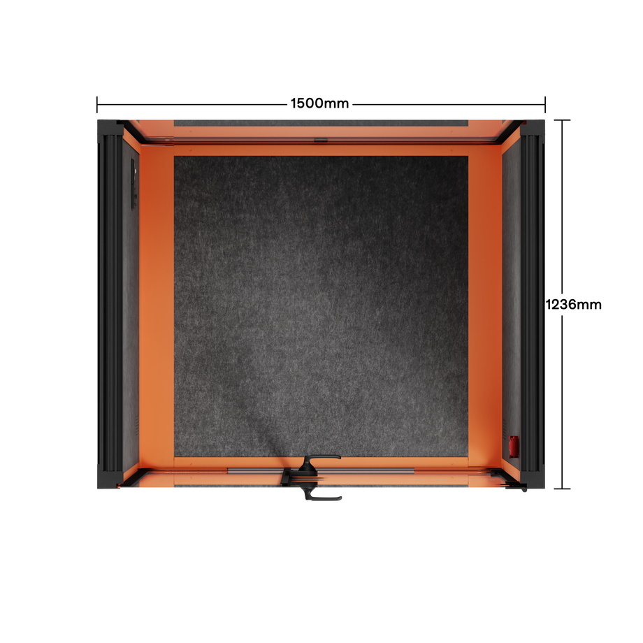 Office Phone Booth Quell - 2 PersonOrange / No Furniture / Dark Gray