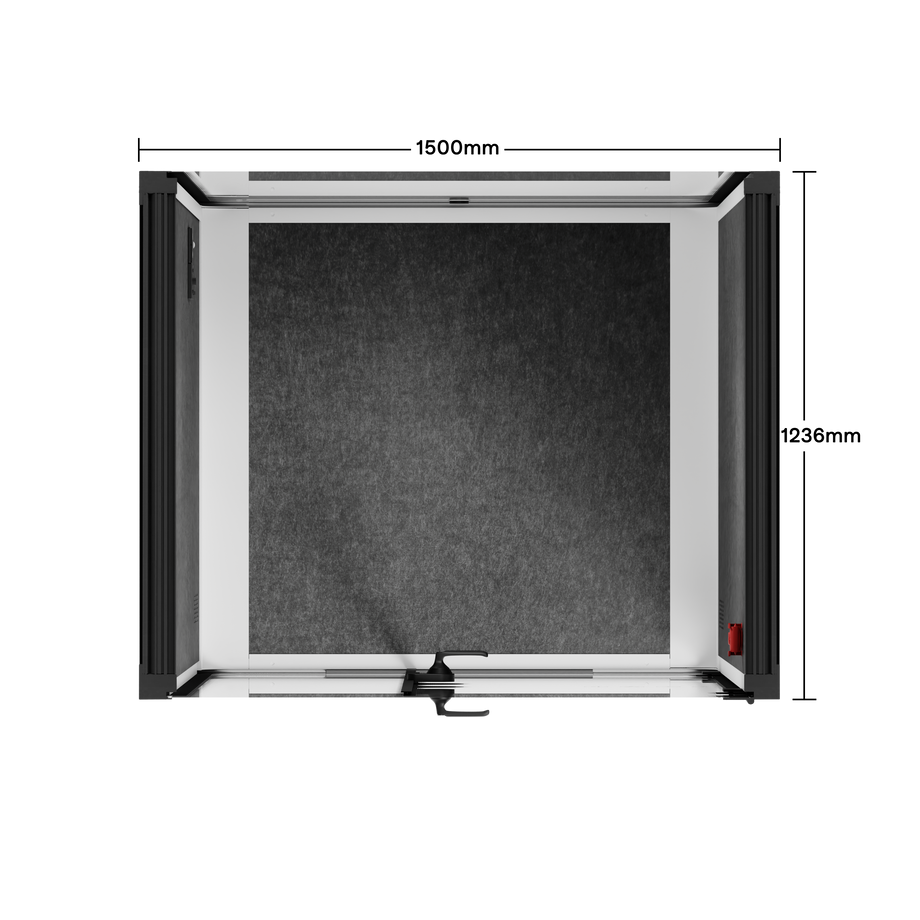 Office Phone Booth Quell - 2 PersonWhite / No Furniture / Dark Gray