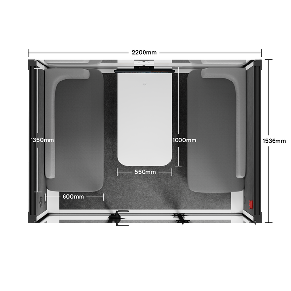 Quell - 4 Person Meeting BoothWhite / Delux / Dark Grey