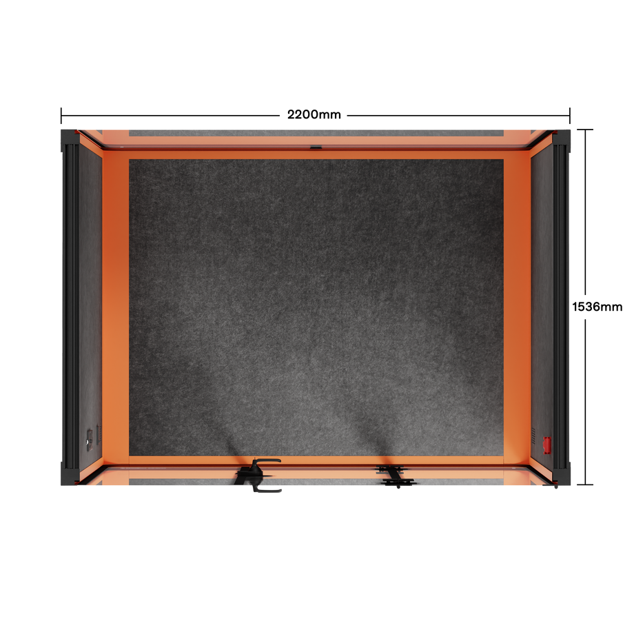 Quell - 4 Person Meeting BoothOrange / No Furniture / Dark Grey