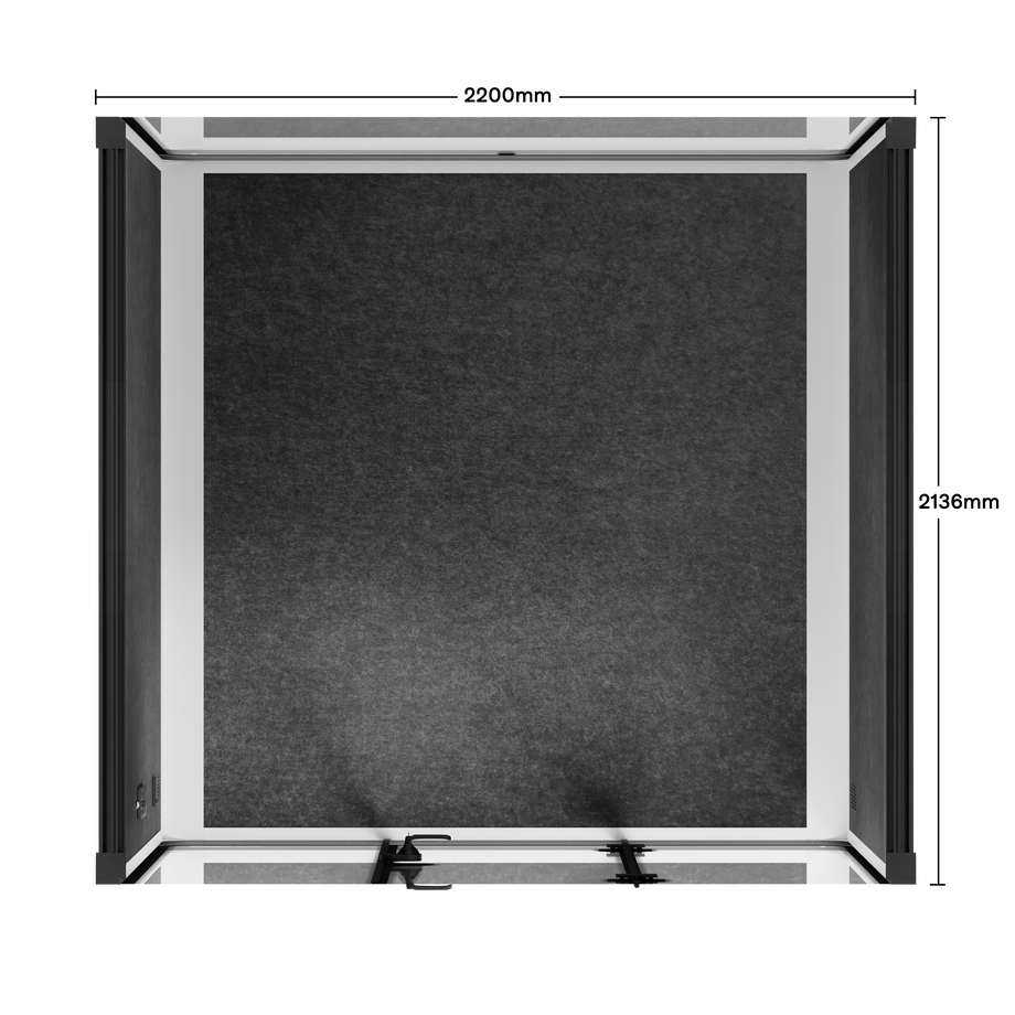 Meeting Booth Quell - 6 PersonWhite / No Furniture / Dark Grey