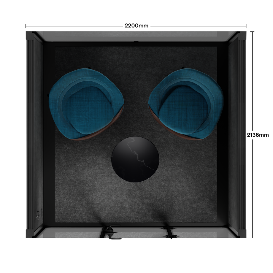 Meeting Booth Quell - 6 PersonWooden / Furniture Set 2 / Dark Grey