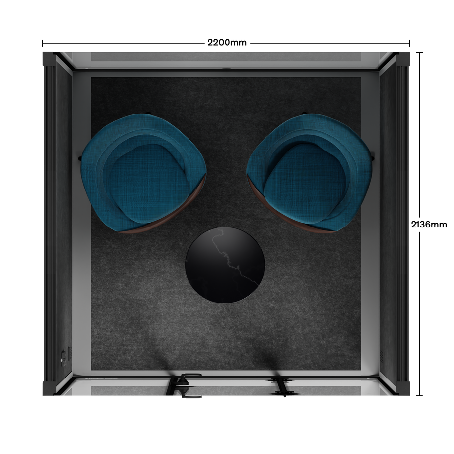 Meeting Booth Quell - 6 PersonLight Grey / Furniture Set 2 / Dark Grey