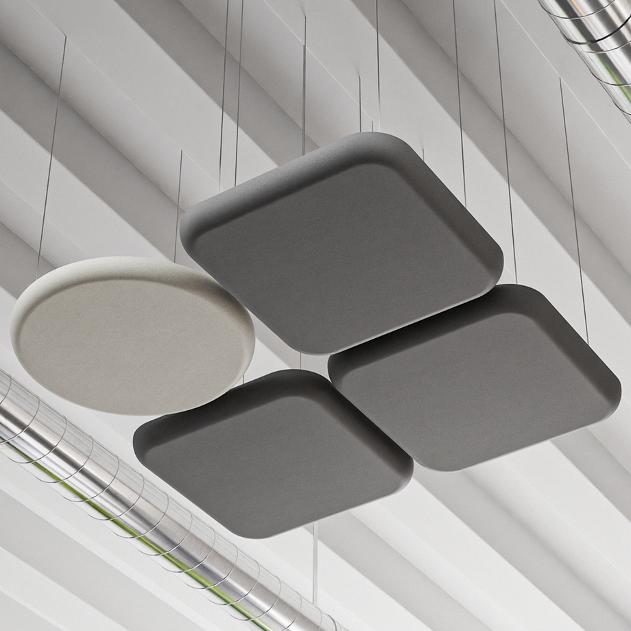Acoustic Ceiling PanelDark Grey / 60cm by 60cm / Round