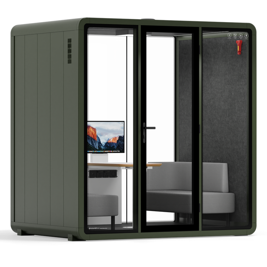 Quell+ - 4 Person Meeting BoothDark Green / Delux / Dark Grey