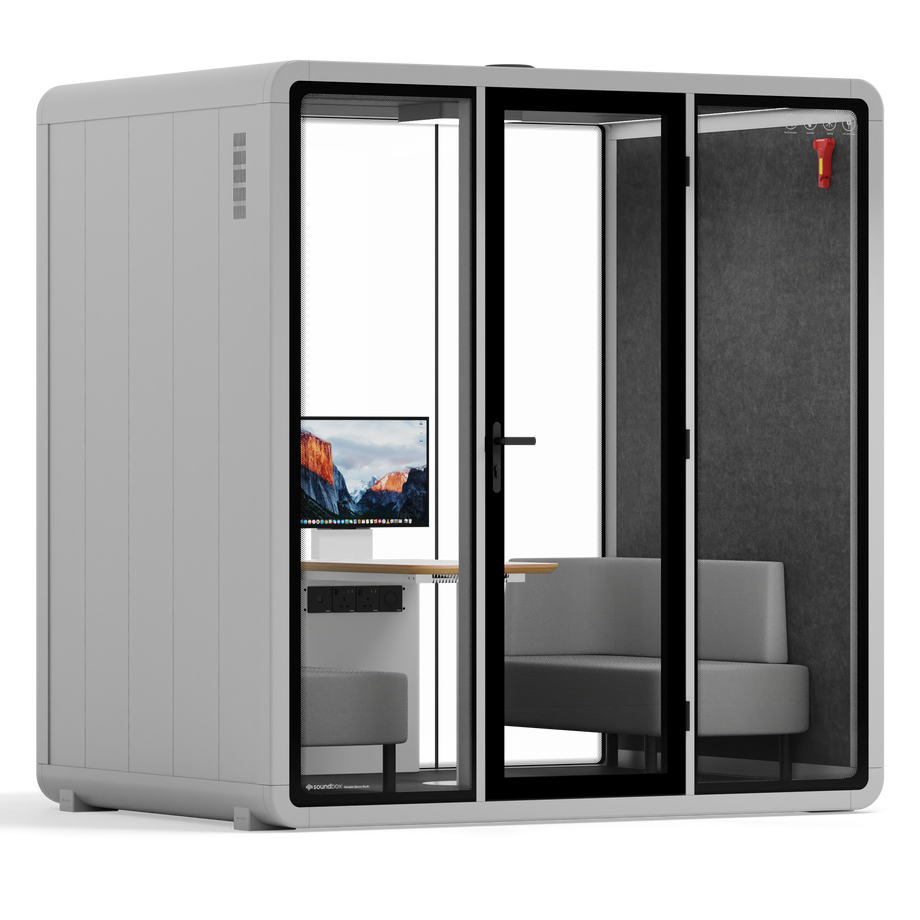 Quell+ - 4 Person Meeting BoothLight Grey / Delux / Dark Grey