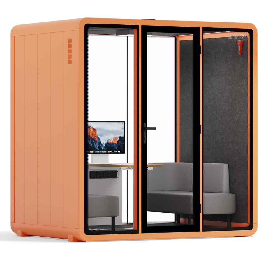 Quell+ - 4 Person Meeting BoothOrange / Delux / Dark Grey