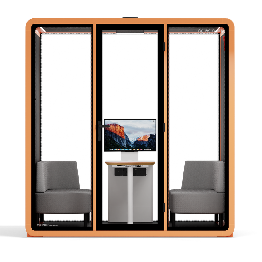 Quell+ - 4 Person Meeting BoothOrange / Delux / Dark Grey