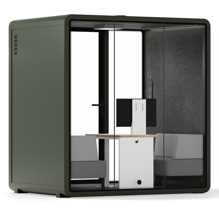 Quell+ - 4 Person Meeting BoothDark Green / Delux / Dark Grey