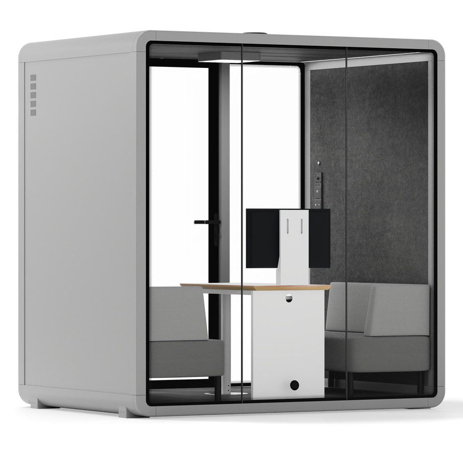 Quell+ - 4 Person Meeting BoothLight Grey / Delux / Dark Grey