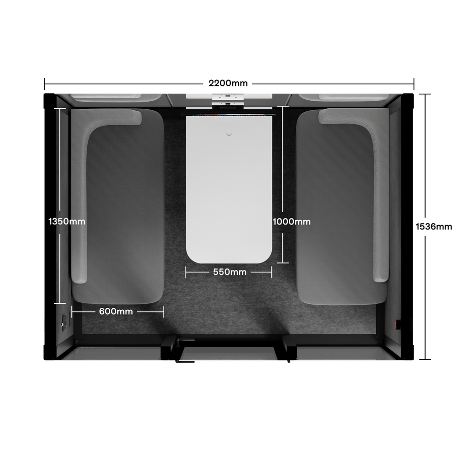 Quell+ - 4 Person Meeting BoothBlack / Delux / Dark Grey