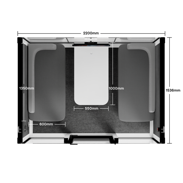 Quell+ - 4 Person Meeting BoothWhite / Delux / Dark Grey