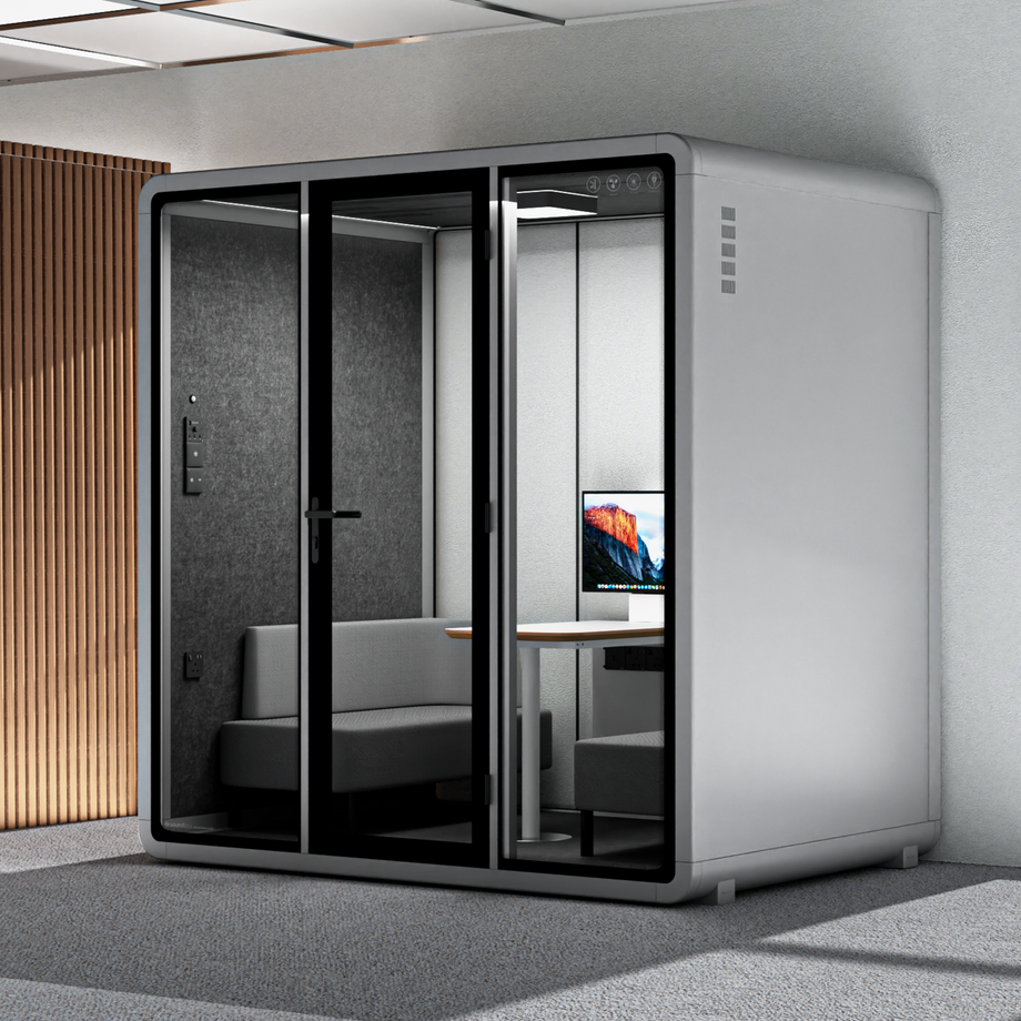 Quell+ - 4 Person Meeting BoothLight Grey / Delux / Dark Grey