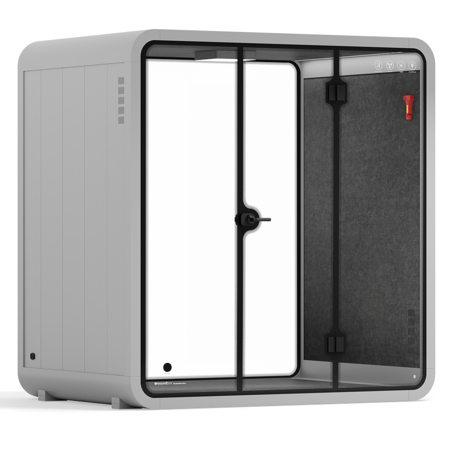 Quell - 4 Person Meeting BoothLight Grey / No Furniture / Dark Grey