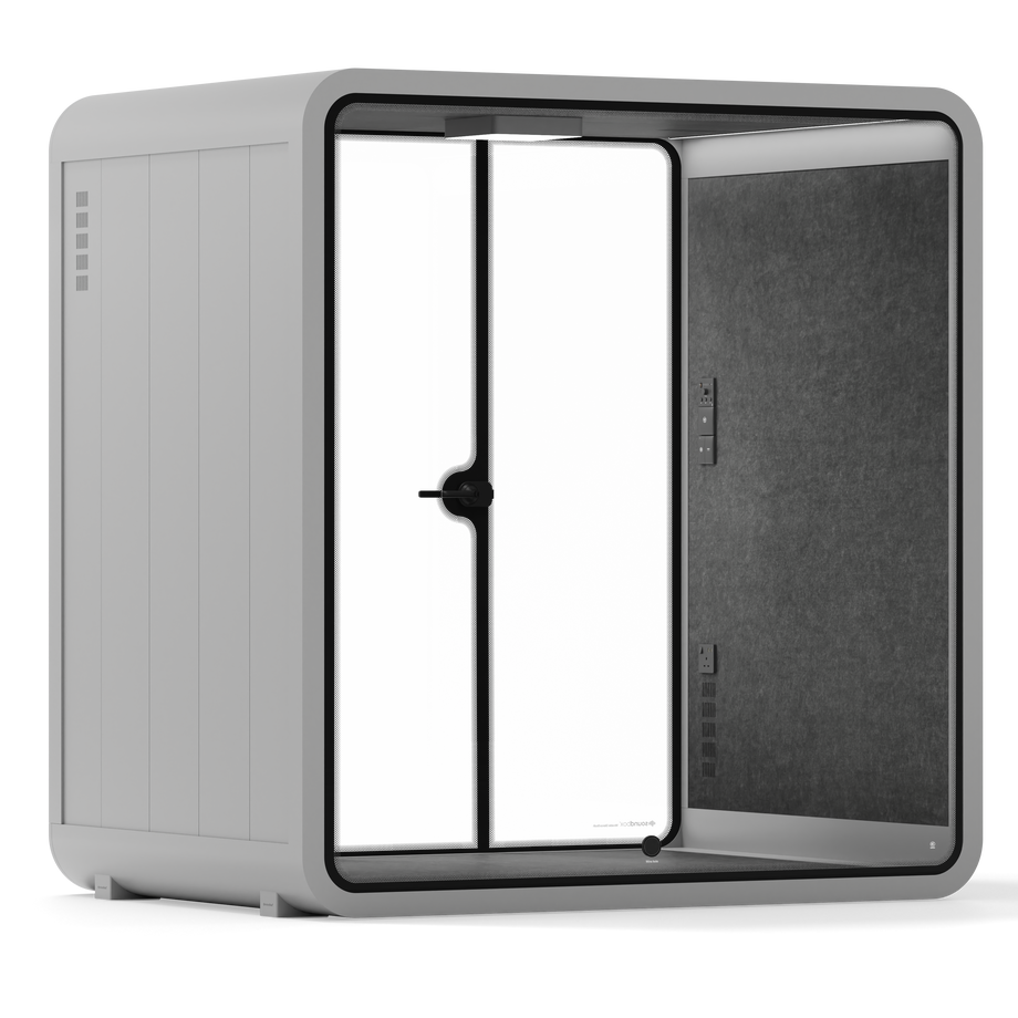 Quell - 4 Person Meeting BoothLight Grey / No Furniture / Dark Grey