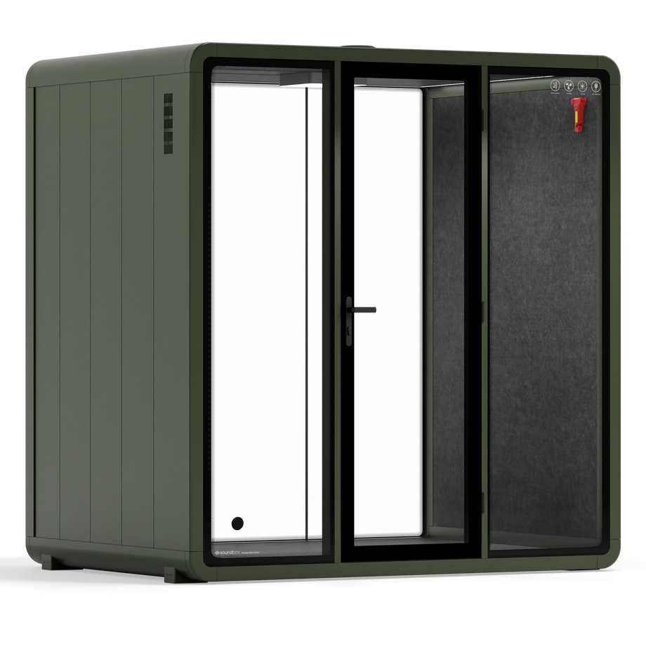 Quell+ - 4 Person Meeting BoothDark Green / No Furniture / Dark Grey