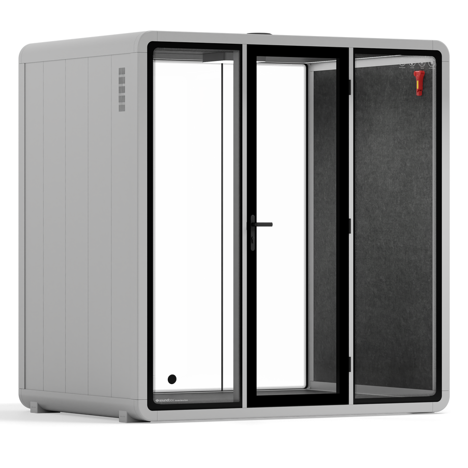 Quell+ - 4 Person Meeting BoothLight Grey / No Furniture / Dark Grey