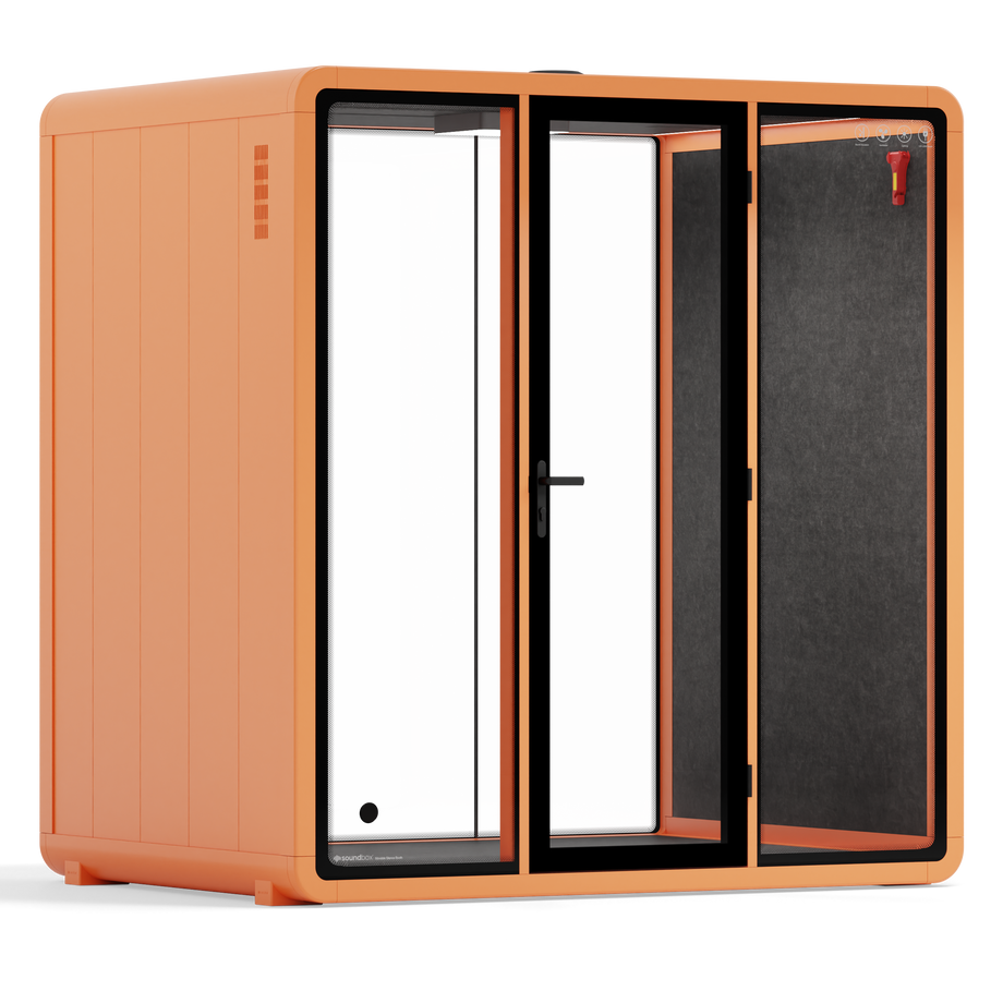 Quell+ - 4 Person Meeting BoothOrange / No Furniture / Dark Grey