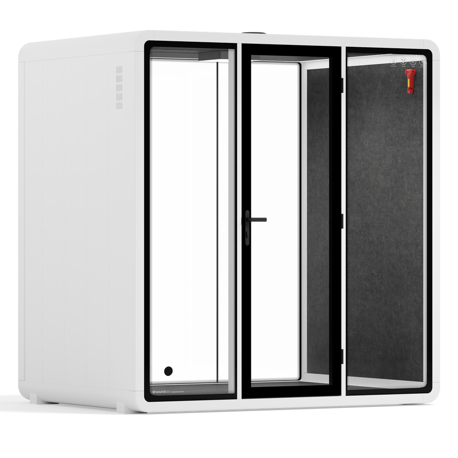 Quell+ - 4 Person Meeting BoothWhite / No Furniture / Dark Grey