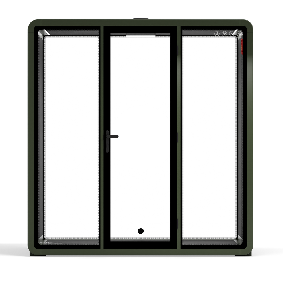 Quell+ - 4 Person Meeting BoothDark Green / No Furniture / Dark Grey