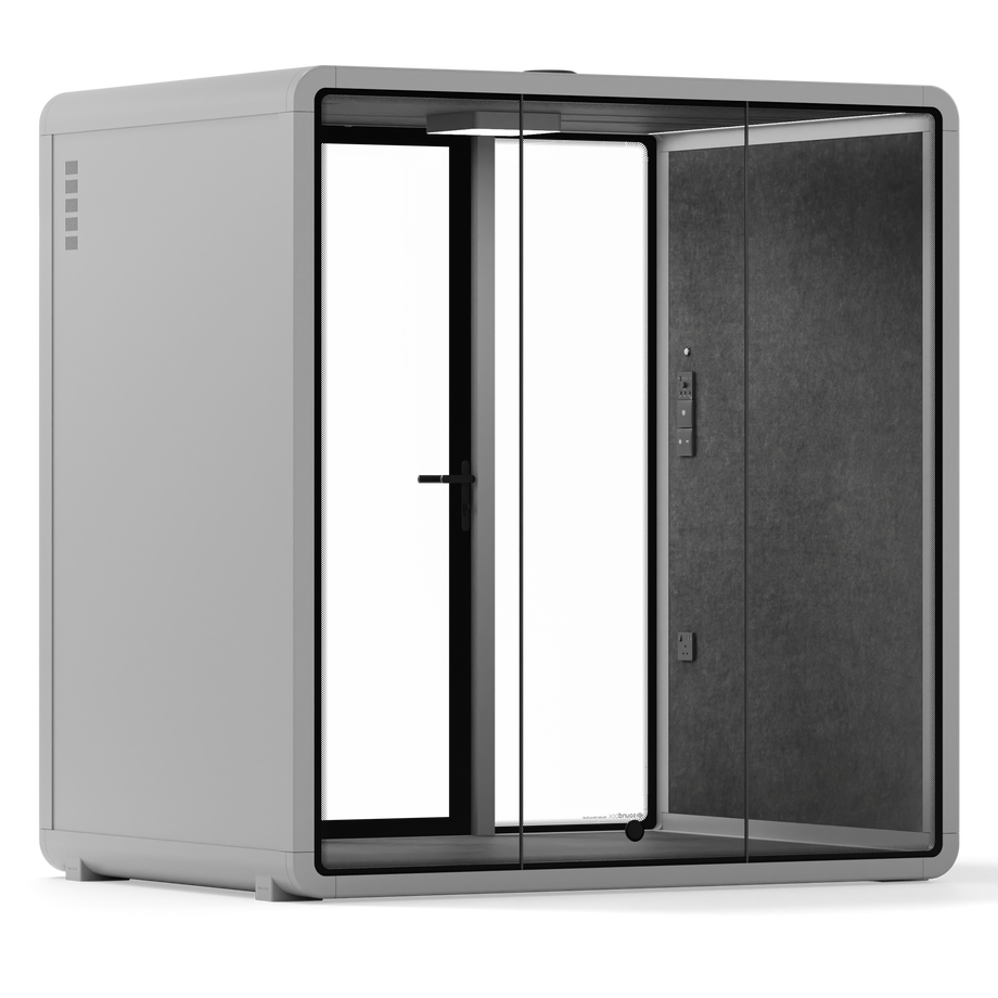 Quell+ - 4 Person Meeting BoothLight Grey / No Furniture / Dark Grey