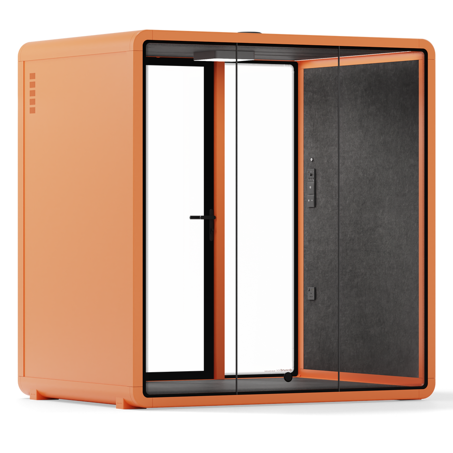 Quell+ - 4 Person Meeting BoothOrange / No Furniture / Dark Grey