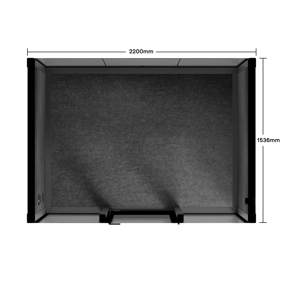 Quell+ - 4 Person Meeting BoothWooden / No Furniture / Dark Grey