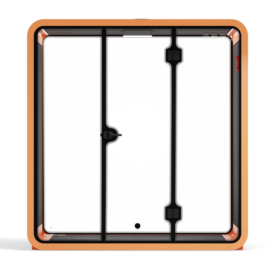 Quell - 4 Person Meeting BoothOrange / No Furniture / Dark Grey