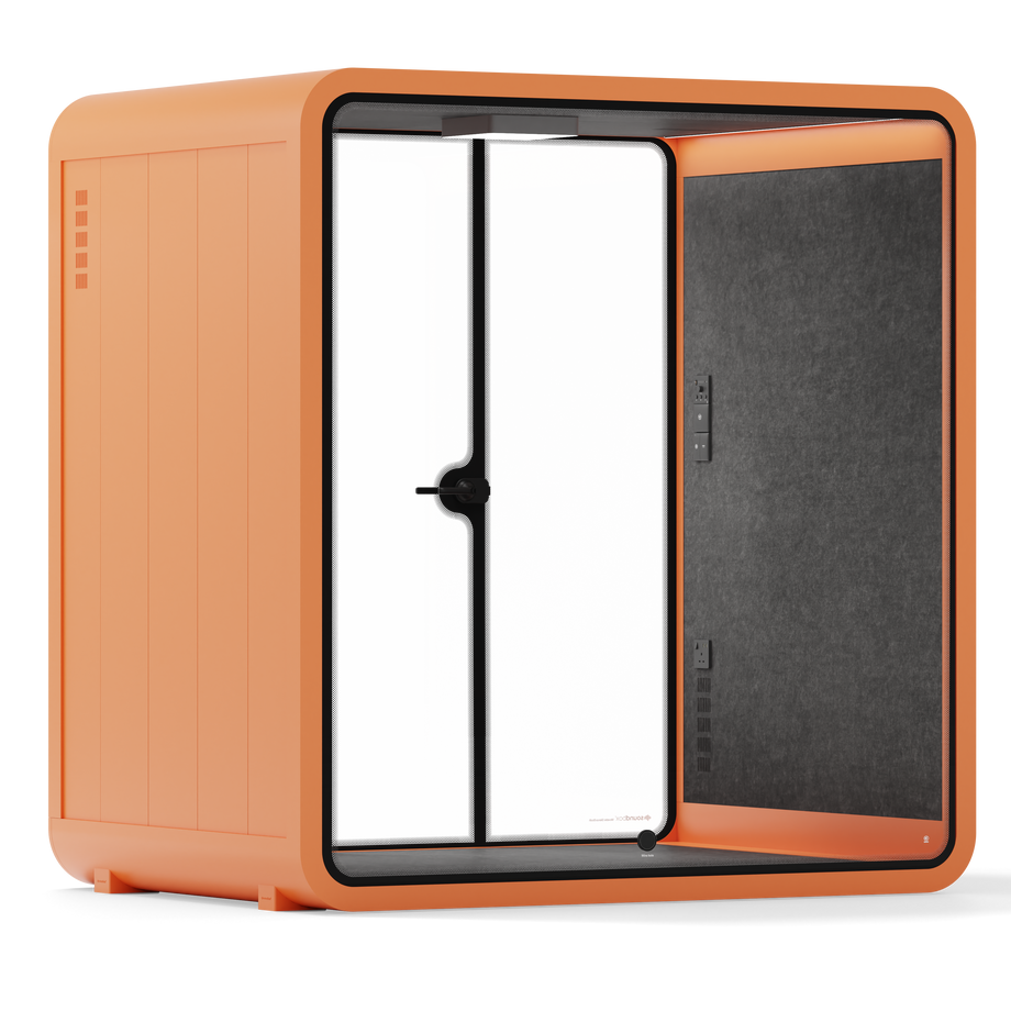 Quell - 4 Person Meeting BoothOrange / No Furniture / Dark Grey