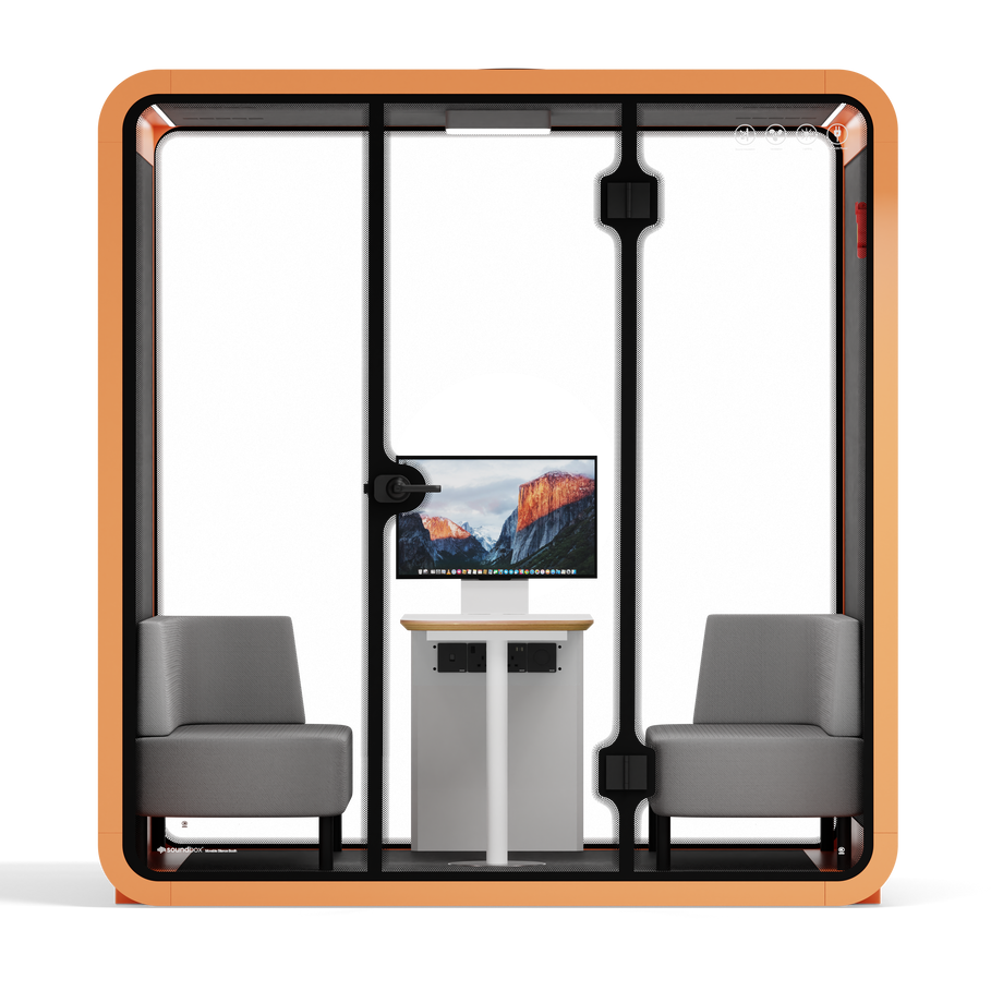 Quell - 4 Person Meeting BoothOrange / Delux / Dark Grey