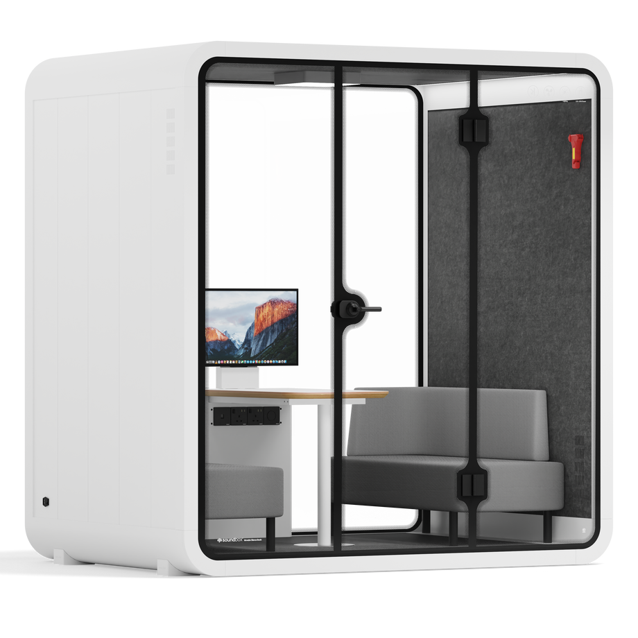 Quell - 4 Person Meeting BoothWhite / Delux / Dark Grey