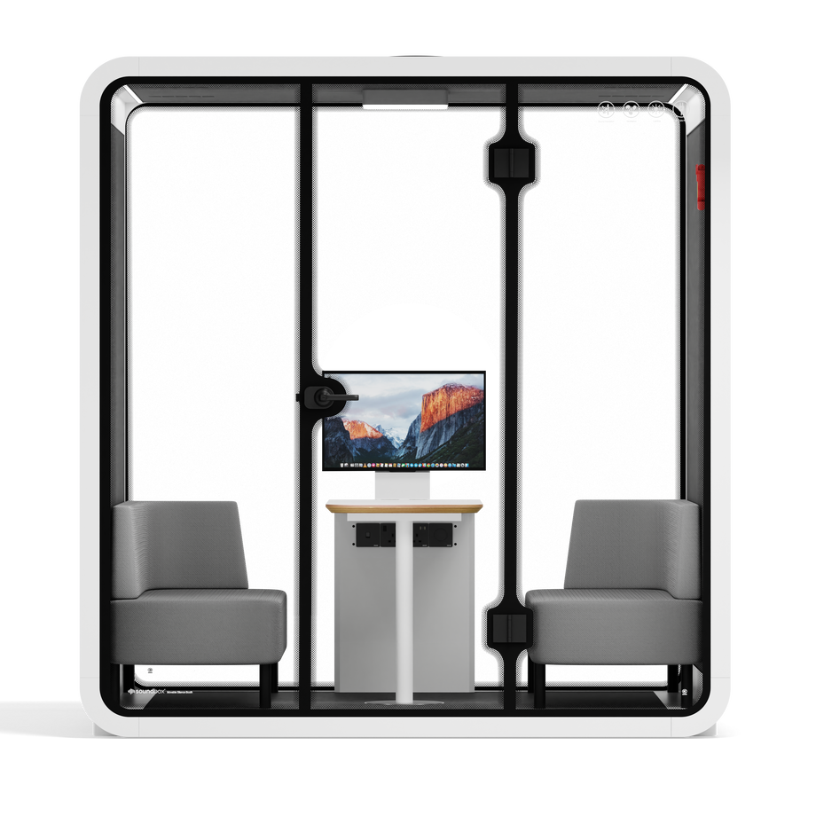 Quell - 4 Person Meeting BoothWhite / Delux / Dark Grey