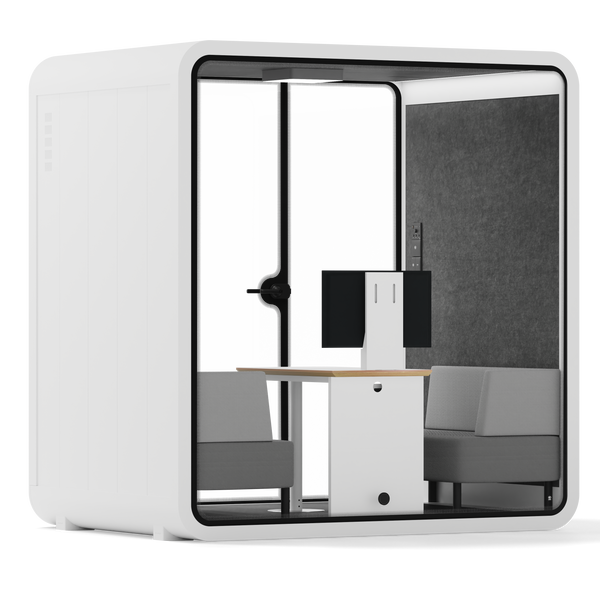 Quell - 4 Person Meeting BoothWhite / Delux / Dark Grey