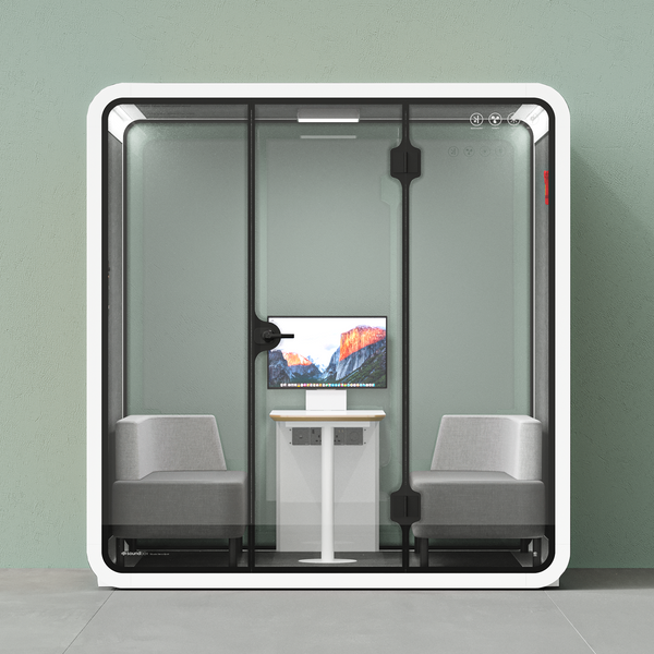 Quell - 4 Person Meeting BoothWhite / Delux / Dark Grey