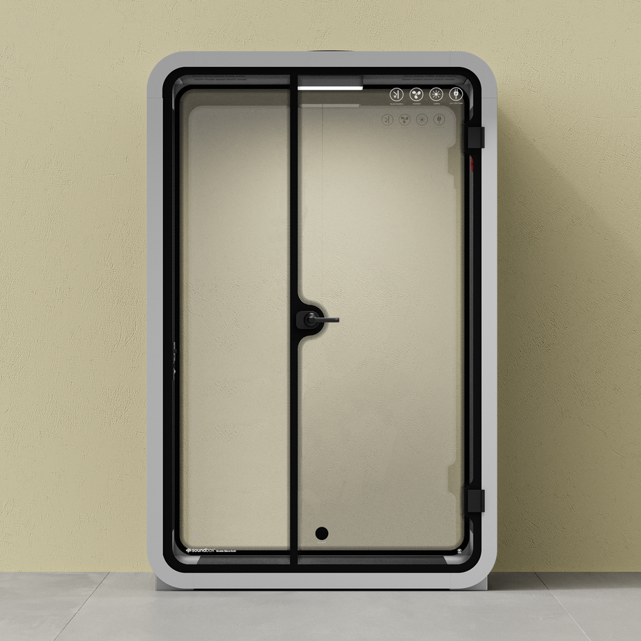Office Phone Booth Quell - 2 PersonLight Grey / No Furniture / Dark Gray