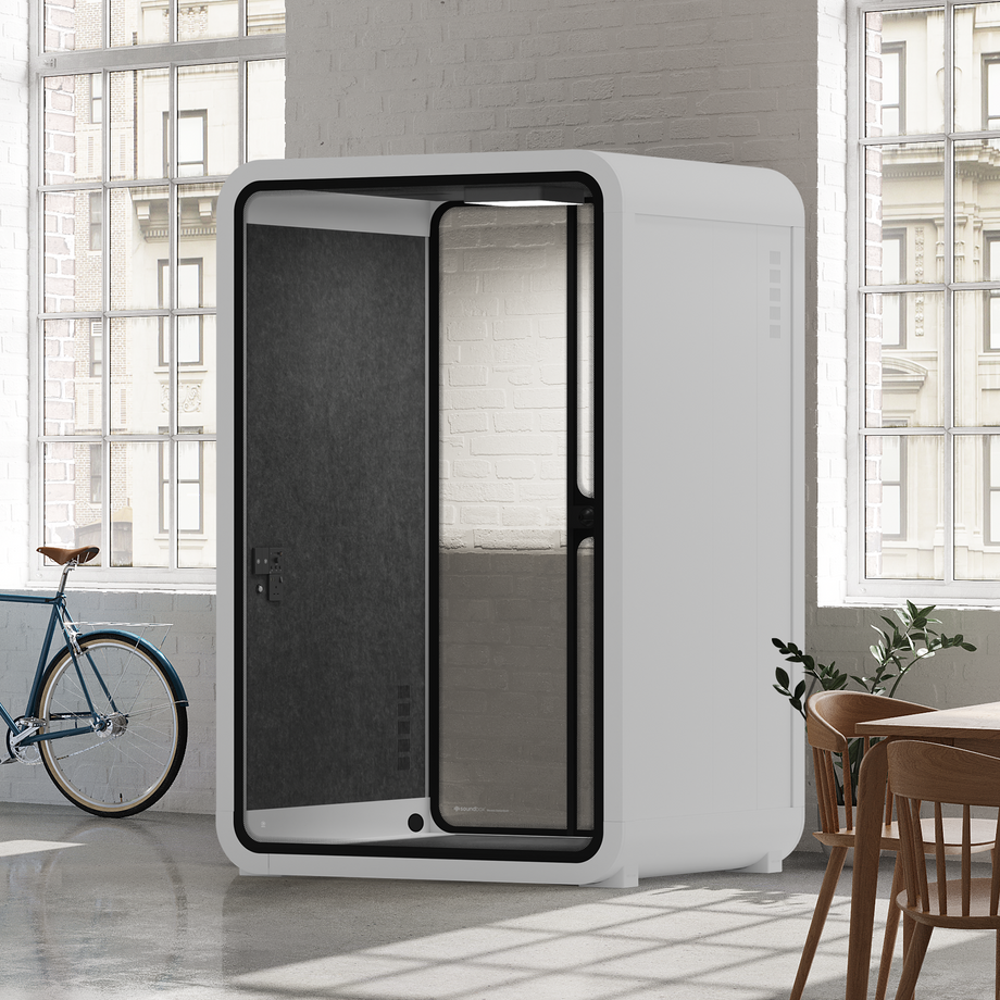 Office Phone Booth Quell - 2 PersonWhite / No Furniture / Dark Gray