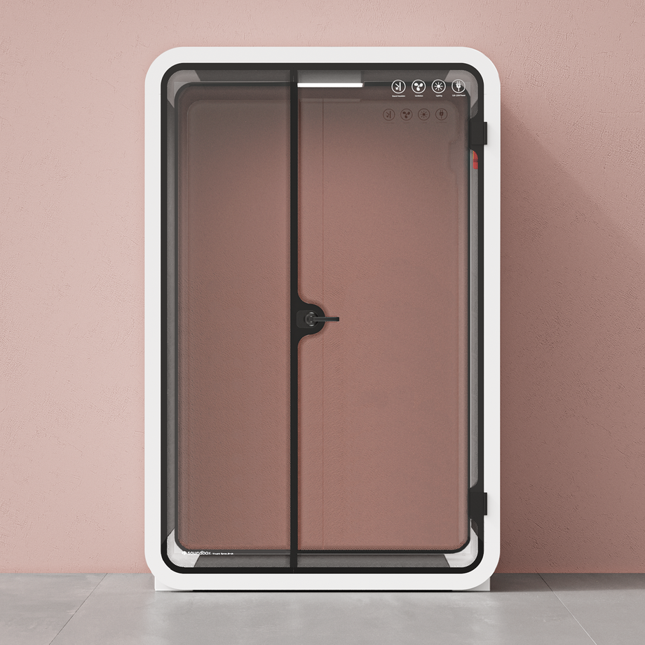 Office Phone Booth Quell - 2 PersonWhite / No Furniture / Dark Gray