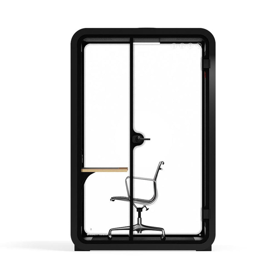 Office Phone Booth Quell - 2 PersonWooden / Work Station + Designer Office Chair / Dark Gray