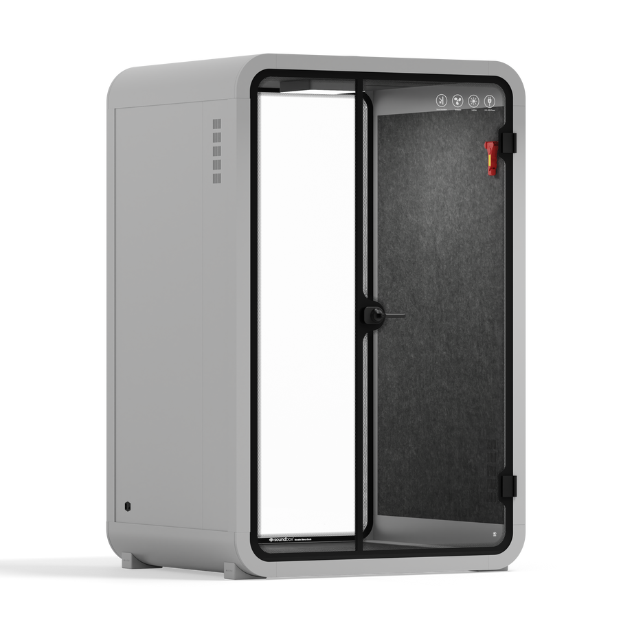 Office Phone Booth Quell - 2 PersonLight Grey / No Furniture / Dark Gray